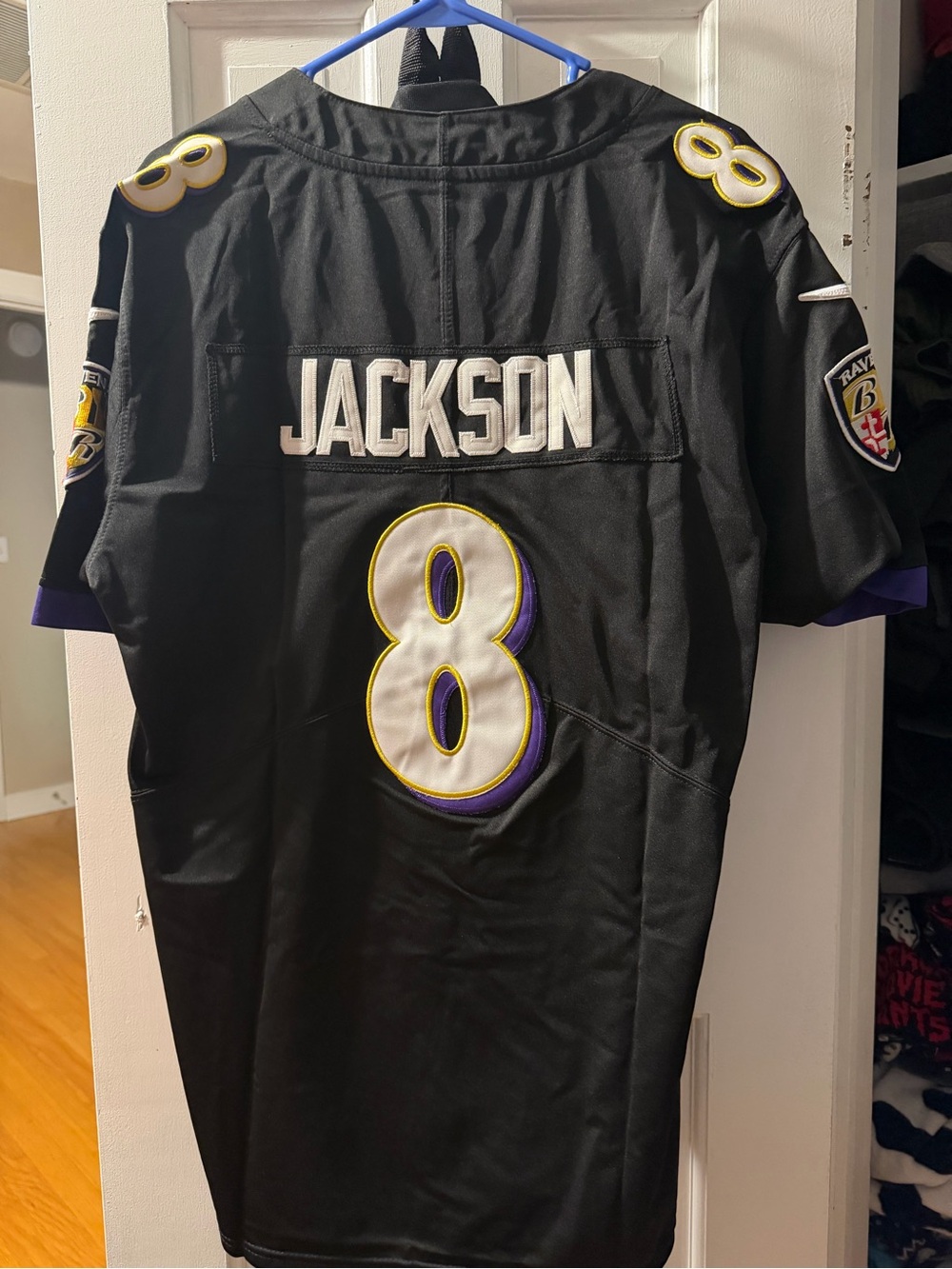 Nike Baltimore Ravens Lamar Jackson #8 Black/Purple/White Jersey